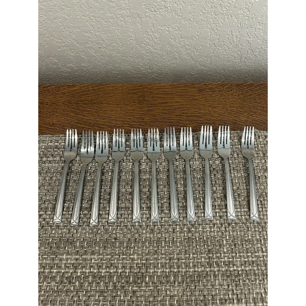 Cambridge Crossroad Sand Salad Forks Dessert Forks Set Of 11 Stainless Steel
